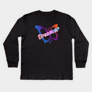 Dreamer Butterfly Kids Long Sleeve T-Shirt